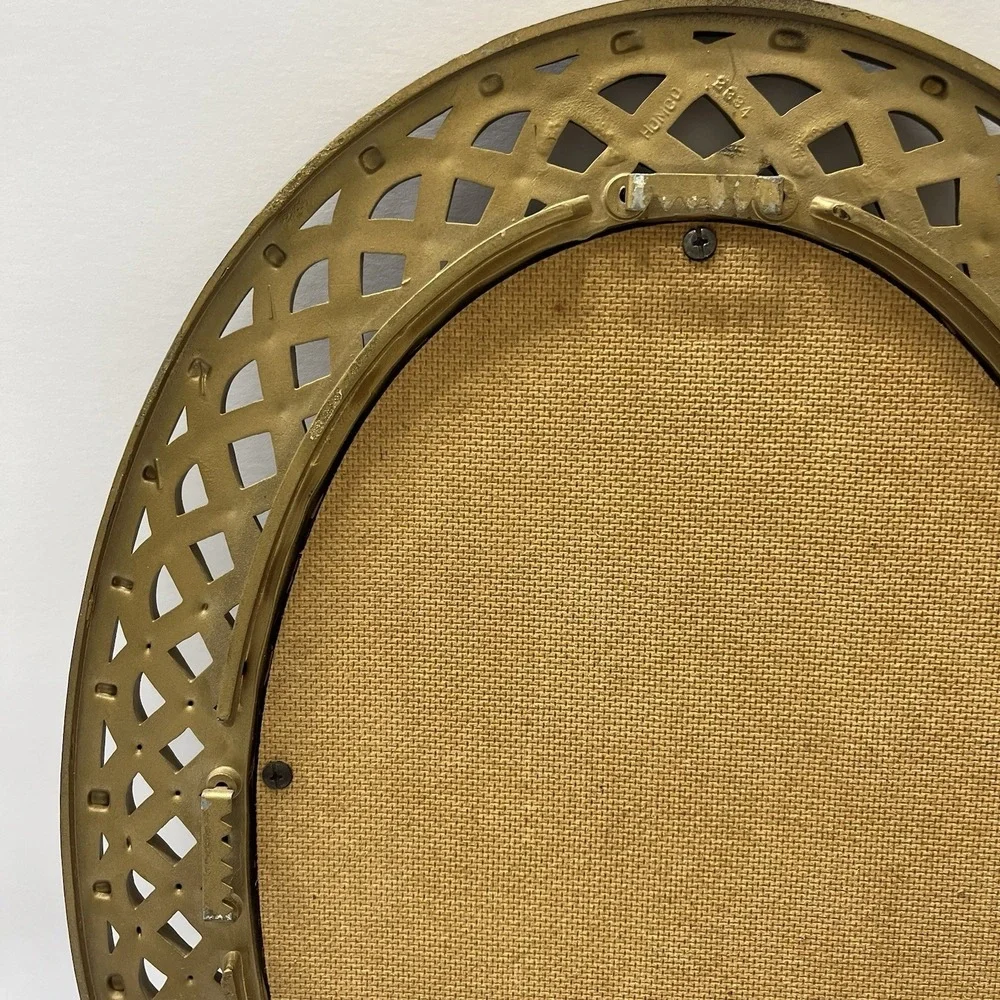 Vintage Homeco Mirror Faux Gold Braided Lattice Plastic Frame 16.5x12.5